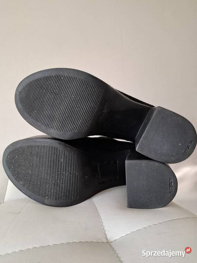 Czarne botki 40 oxfordy na platformie wysoki Kraków