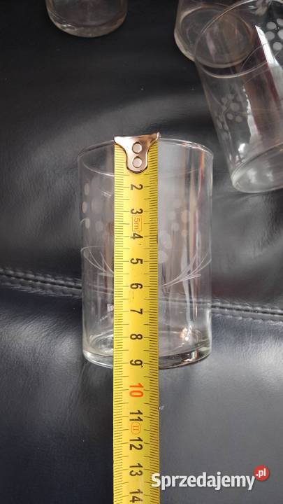 Szklanki Prl szkło rżnięte Nakło nad Notecią