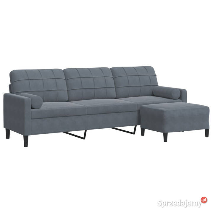 3osobowa sofa z podnóżkiem ciemnoszara 210 Warszawa