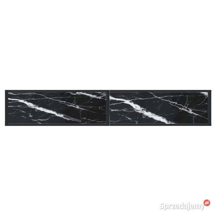 Konsola czarny marmur 200x35x755 szkło hartowane Meble Warszawa