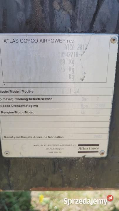 Kompresor sprężarka agregat do piaskowania Atlas Kompresory Zaklików