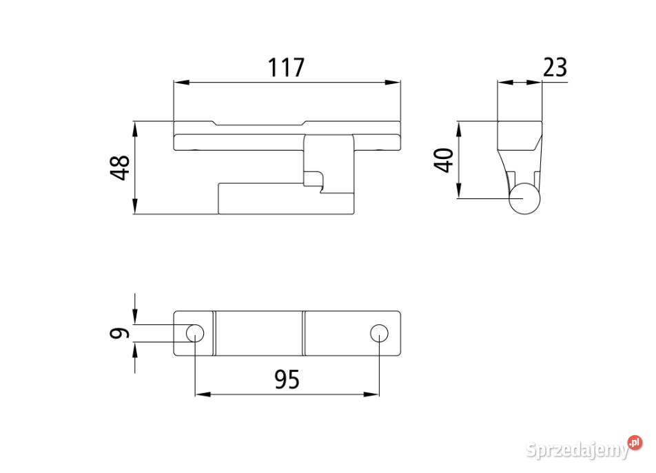 Zawias TIR 119x23mm trzpień zawiasu 18mm ocynk Naczepy Przysieka Polska