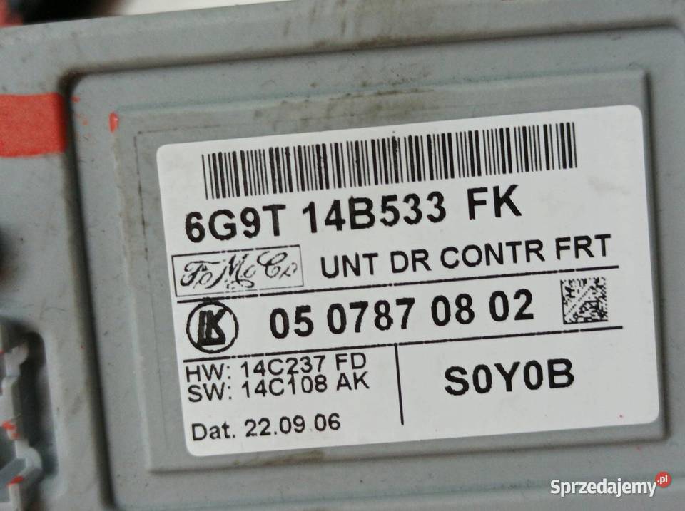 MODUŁ DRZWI 6G9T14B533FK Ford Galaxy Mk3 2006