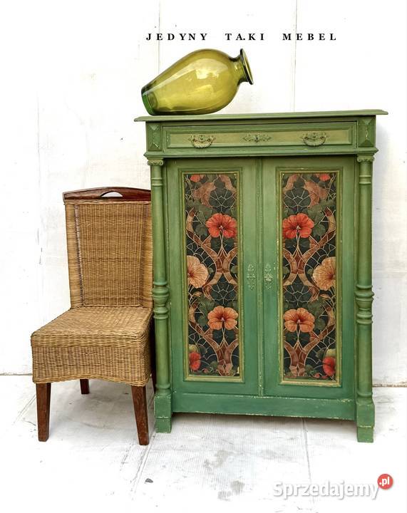 Komoda bieliźniarka vintage zielona shabby chic Przeworsk