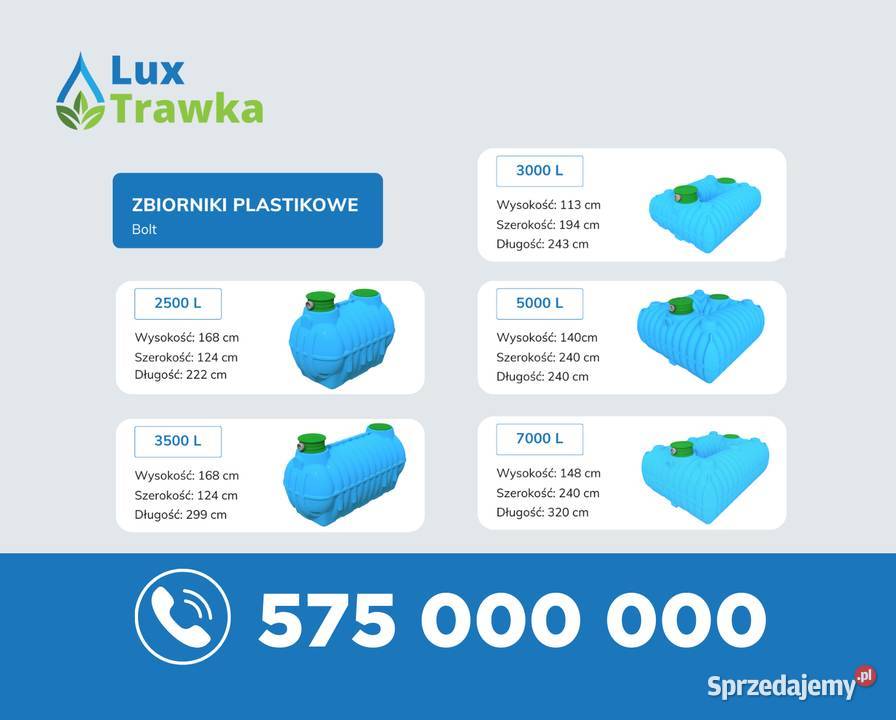 Zbiorniki na deszczówkę 2500 3500 5000 7000 10 Dobra