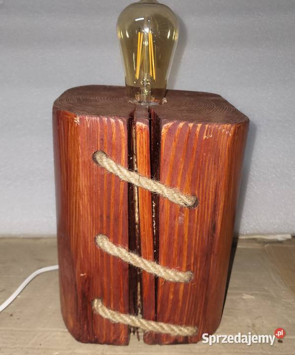 Lampa drewniana handmade Lampy stołowe i nocne