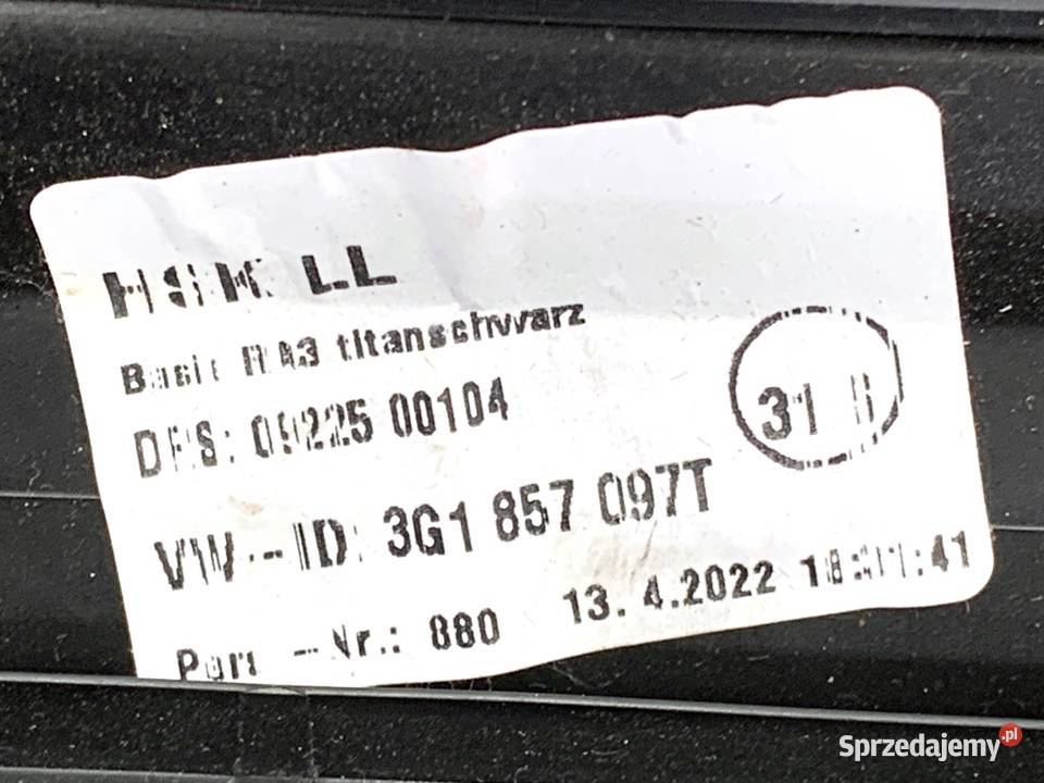 SCHOWEK PASAŻERA VW PASSAT B8 Kombi 3G1857097T osobowe