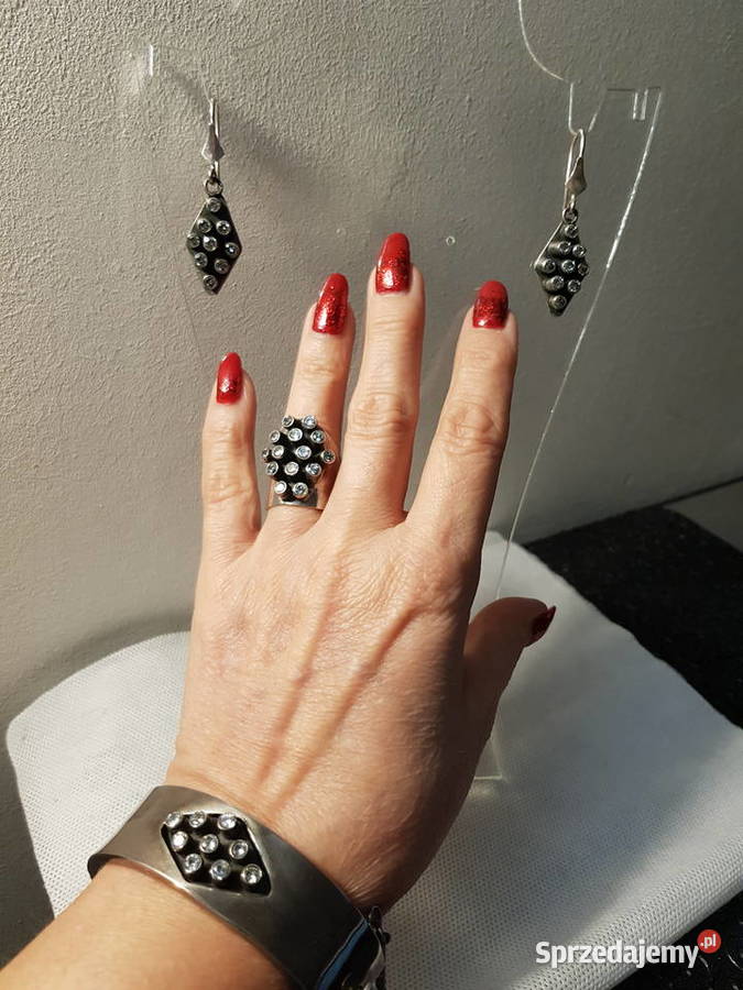 Komplet oksydowane srebro Kraków