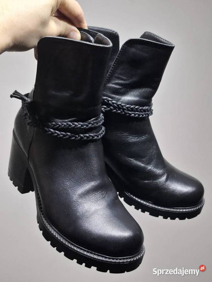 Botki damskie 38 czarne skórzane skóra Kraków