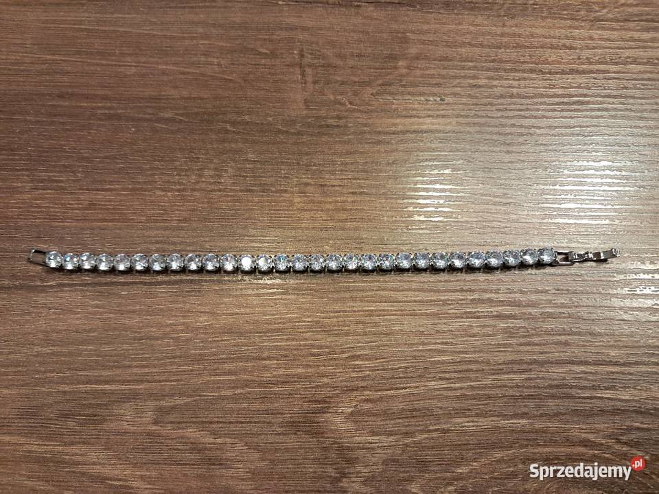 nowa bransoletka z cyrkoniami długość 18