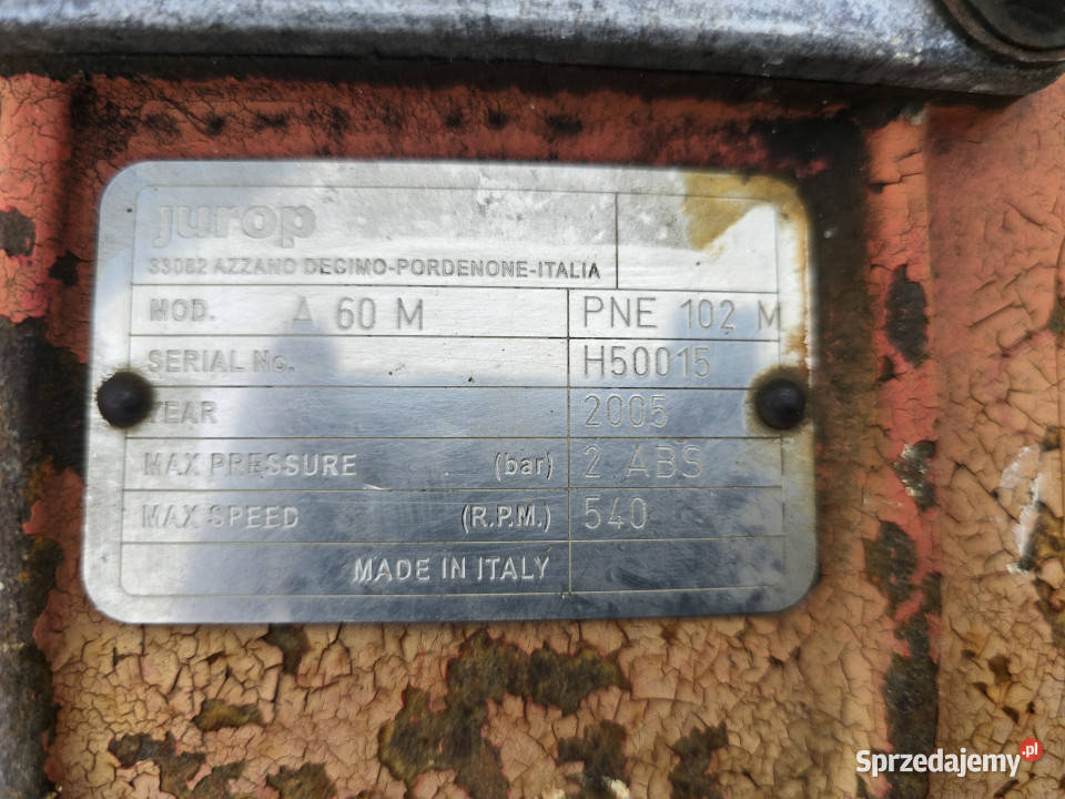 Pompa do wozu asenizacyjnego JUROP PNE 102 M A nieuszkodzony Beczkowozy Drężewo