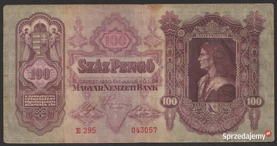 Węgry 100 pengo 1930 E295 Kolekcje łódzkie Łódź