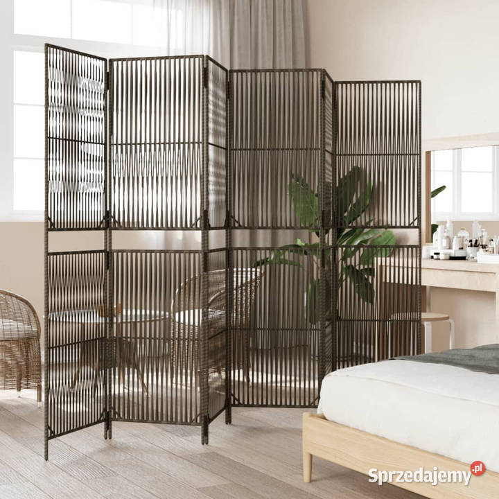 Parawan 6panelowy szary polirattan WM365386 mazowieckie Warszawa