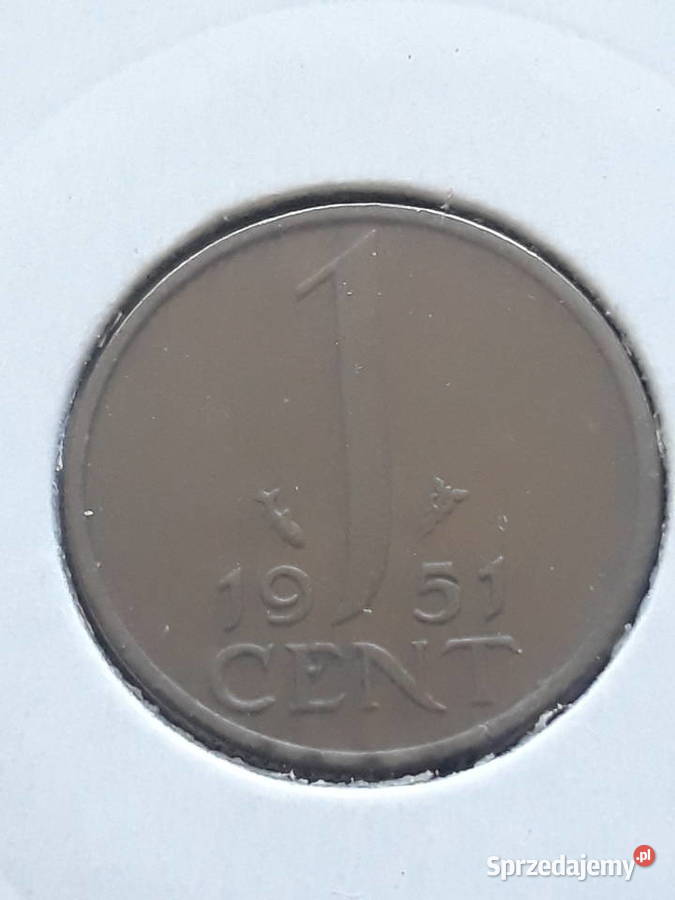 1 Cent Holandia 1951 r Juliana 1około mennicza wielkopolskie Konin