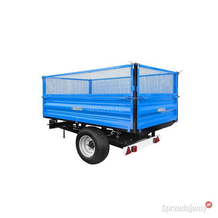 Przyczepa rolnicza jednoosiowa 2T z kiprem i
