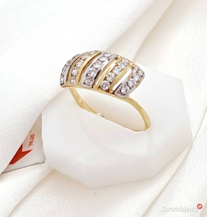 Pierścionek r17 Złoty pr333 z kamieniami Z328 złote wielkopolskie Poznań