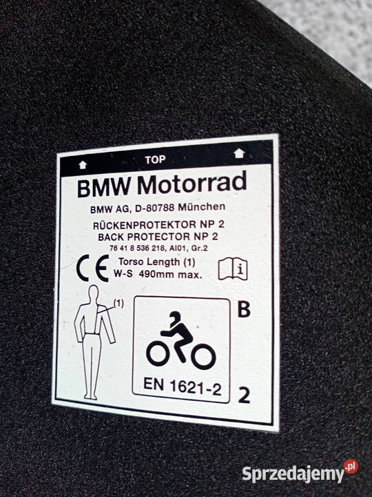 Ochraniacz pleców BMW model NP2 Ochraniacze Pruszków