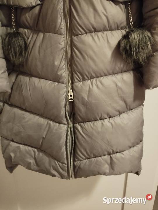 Długi płaszcz puchowy zimowy sprzedam