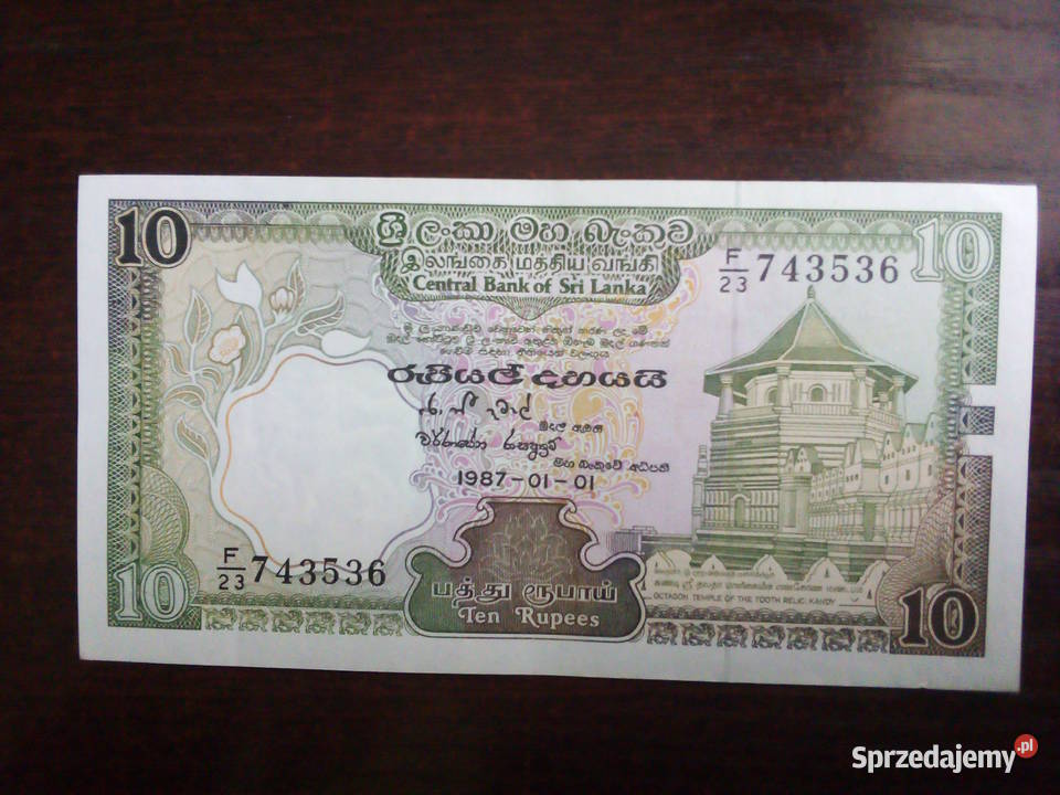 Banknot 10 rupii Sri Lanka Płońsk sprzedam