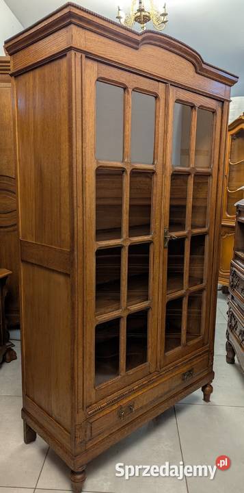 ładna dębowa bibliotekawitryna secesyjnasklep Dąbrowa Górnicza sprzedam