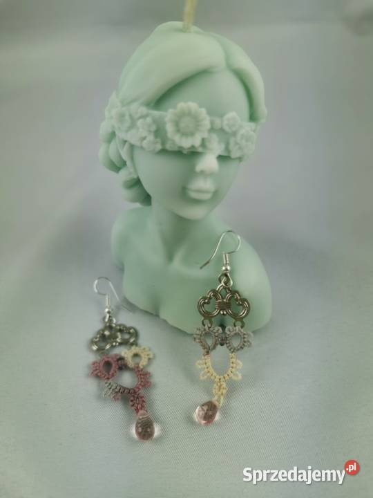 Kolczyki frywolitkowe Rękodzieło Wiśniowa