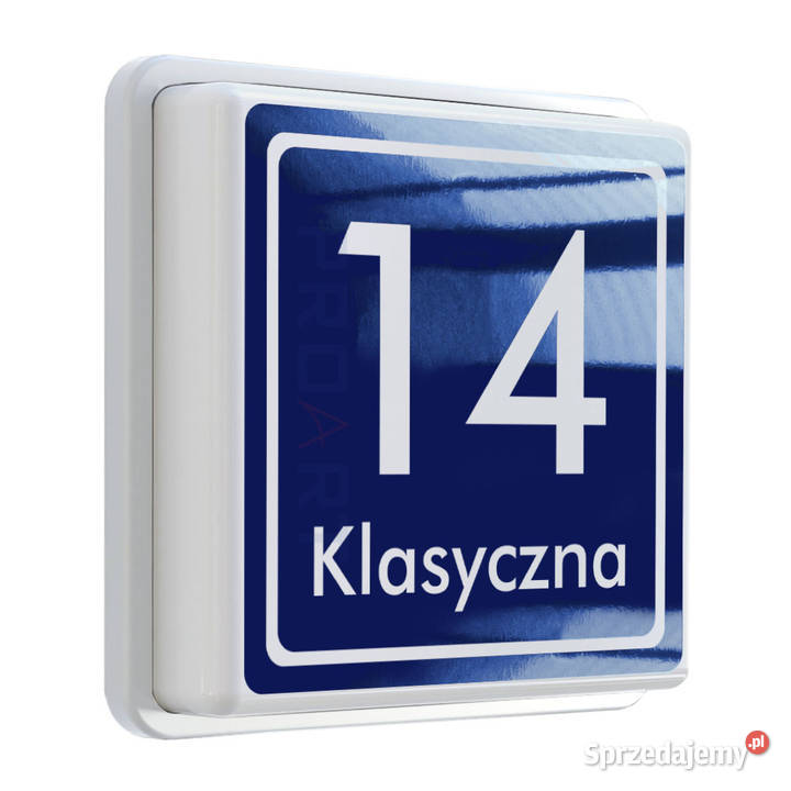 PODŚWIETLANA tabliczka adresowa 230V numer na Poznań