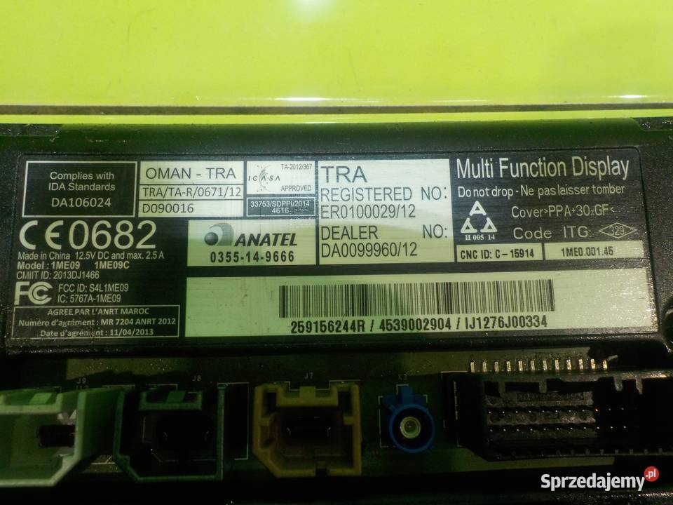 SMART FORFOUR II 10 B 16r 5D wyswietlacz osobowe Panele sterowania, przełączniki