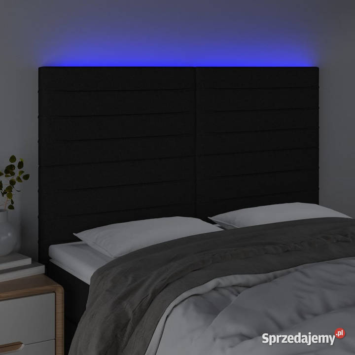 Zagłówek do łóżka z LED czarny 144x5x118128 Ramy i stelaże Warszawa sprzedam