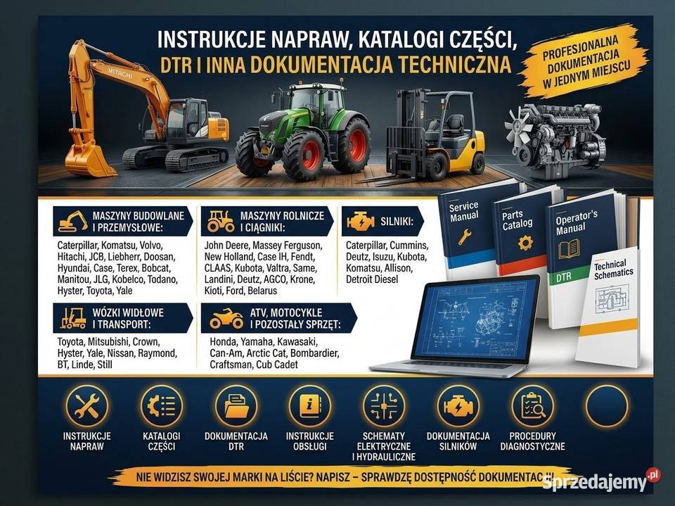 KATALOG CZĘŚCI INSTRUKCJA NAPRAW DTR Maszyny Gdańsk sprzedam