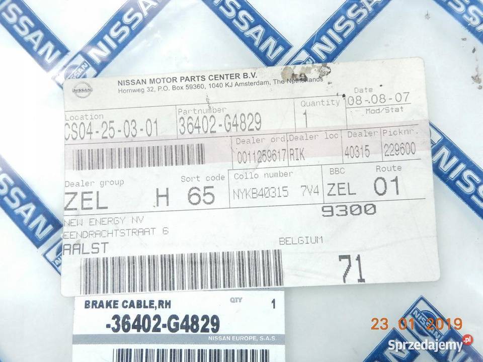LINKA HAMULCA RĘCZNEGO NISSAN 36402g4829 lubelskie