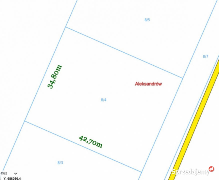 DZIAŁKI NA SPRZEDAŻ Aleksandrów gm Jakubów pow 1480m2