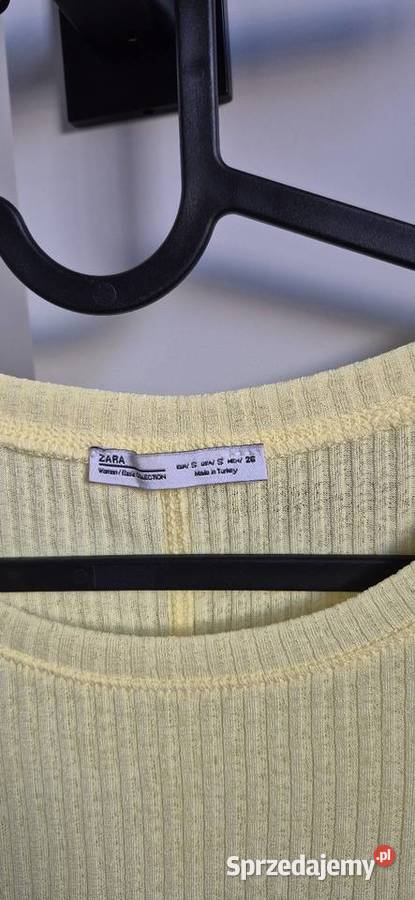 Żółta bluzka Zara prążkowana tkanina letnia S mazowieckie Warszawa