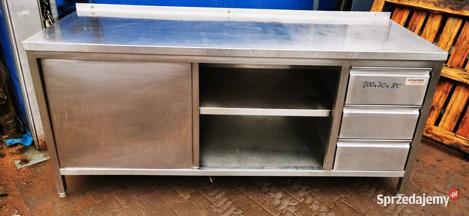 Stół roboczy drzwi suwane szuflady 200x70x85 Krotoszyn