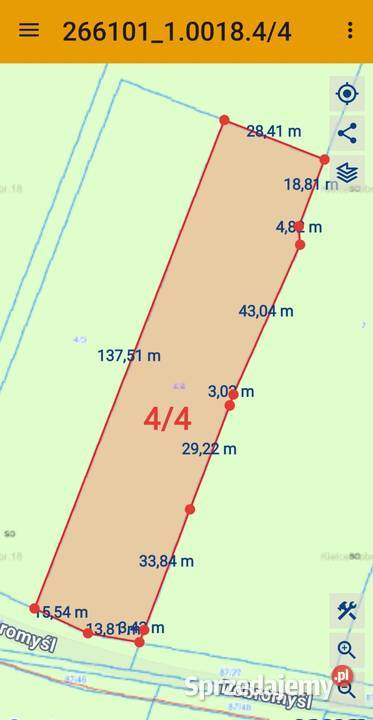 Duża Działka 3988m2 Kielce Dobromyśl prostokąt świętokrzyskie