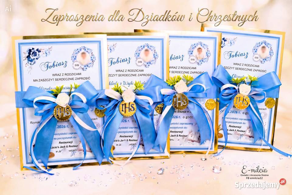 ZAPROSZENIA 3D Z OZDOBIONĄ KOPERTĄ CHRZESTNYCH I Zielona Góra