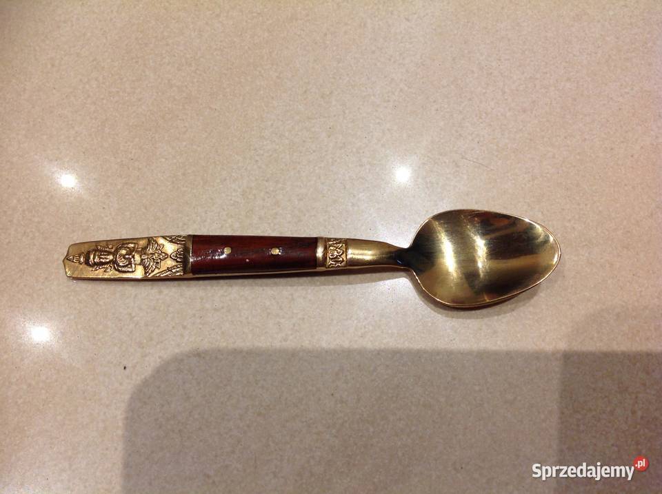 Mała Łyżeczka z Brązu z Drewnem Wiśniowym Nowa Sól