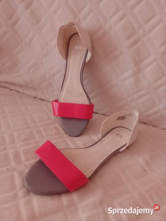 39 HM Biało różowe sandałki z Wiednia sandały H&M Kraków