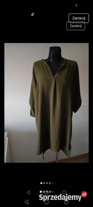 Sukienka khaki długa oversize asemetryczna Rozmiar 46 Krosno