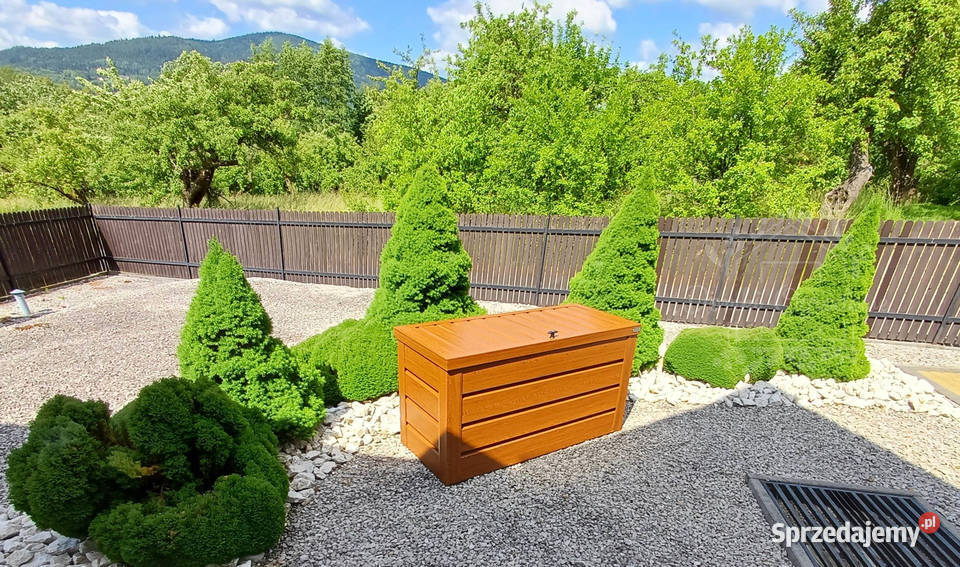 Skrzynia ogrodowa metalowa kufer 150x60x70 złoty Pozostałe Mysłowice