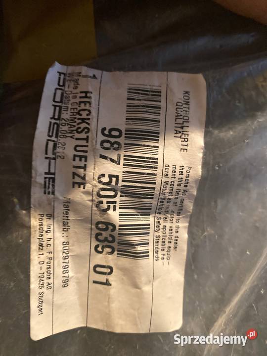 Porsche 987 Cayman blacha zderzaka Pilzno