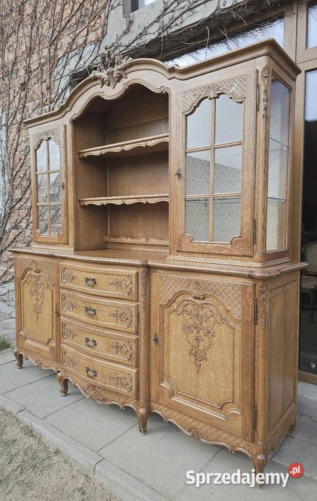 Stylowa komoda ludwikowska z nadstawką 225cm łódzkie Brójce