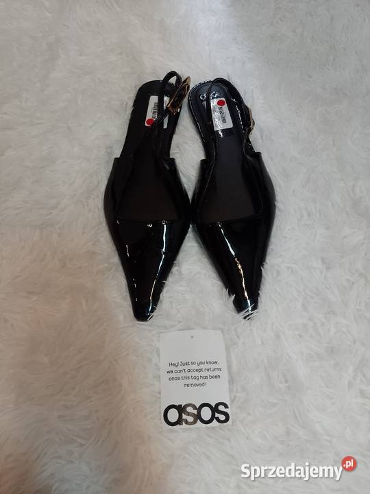 39 UK 6ASOS Czarne baleriny wieczorowe z odkrytą Balerinki Kraków