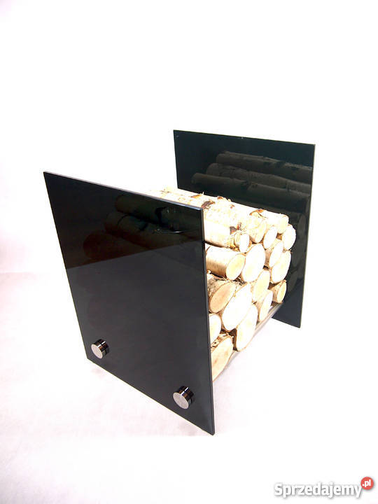 Stojak na drewno kominkowe CZARNY EKSKLUZYWNY