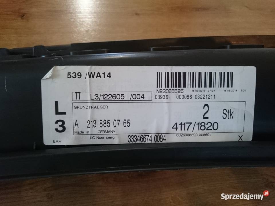 MERCEDES E W213 ŚLIZG WZMOCNIENIE ZDERZAKA TYŁ