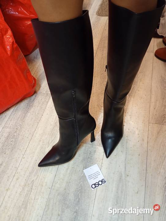 41 ASOS Design Czarne kozaki wieczorowe z Asos Kraków sprzedam