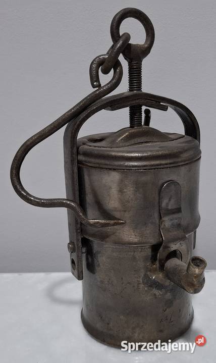 Lampa górnicza karbidowa D 34 14x11x235 998g Czeladź sprzedam