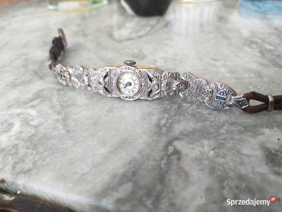 Złoty zegarek z diamentami i szafirami Szczecin