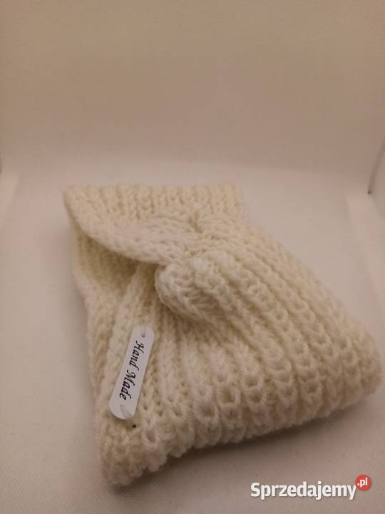 Delikatna beżowa opaska ze złota nitką ecru Olsztyn