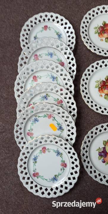 Talerzyki z owocami Ażurowe Porcelana i szkło Gdańsk