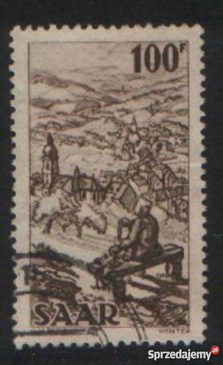 Zn D Saar Mi 288 kas 1949 Filatelistyka śląskie sprzedam